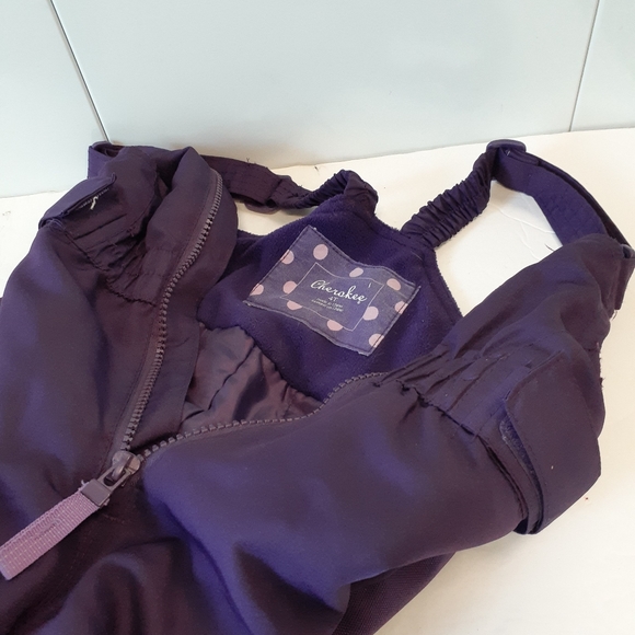 Girls Toddler Bib Snow Pants Size 4T Cherokee - Picture 3 of 10